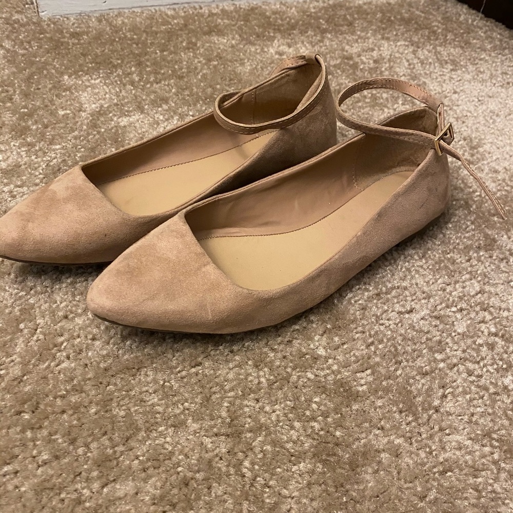 Forever 21 Pink Taupe Flats with Ankle Strap